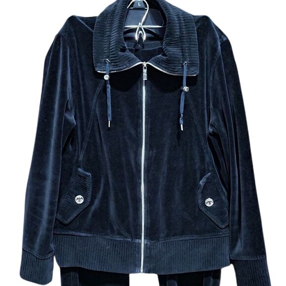 Velour zip up set sweatshirt and pants - Picture 1 of 5